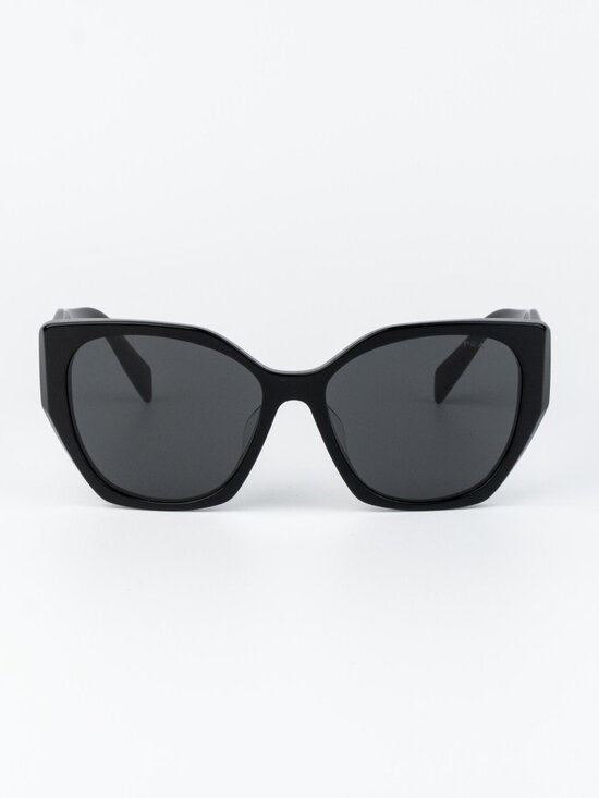 Prada Women Sunglasses Black Grey Cat Eye PR19ZSF 1AB5S0 NEW AUTHENTIC